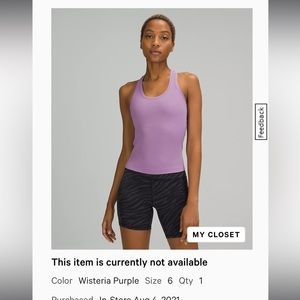 Lululemon Cool Racerback Short Tank Top